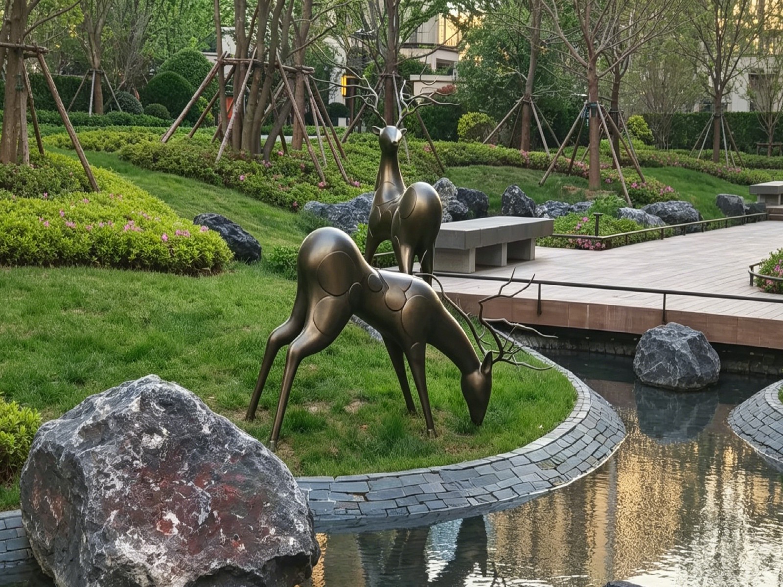 城市广场镜面雕塑案例 5